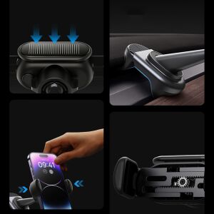 Autós tartó napelemmel Tesla Model 3 / Y T-Space fekete színben 143809935 - Autós pohártartó