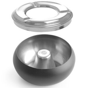 Hamutartó levehető peremmel, fekete rozsdamentes acél, 105 mm átmérőjű - Hendi 440230 143809819 - Hamutartó