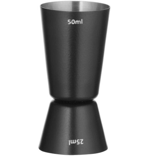 Kétoldalas bártender mérőpohár koktélokhoz 25 ml 50 ml - fekete