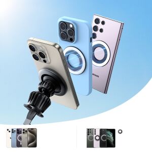 Mágneses telefontartó autóba a szellőzőnyílásba - fekete