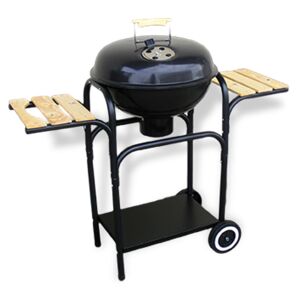 KEREK GRILL POLCOKKAL ÉS FEDŐVEL, KRÓMOZOTT RÁCS, 43 CM ÁTMÉRŐ - W-99270