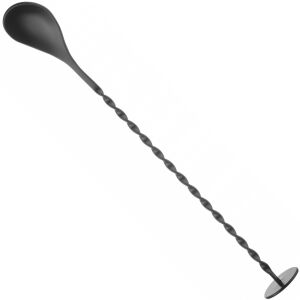 Hosszú csapos koktélkanál tálalóedénnyel 280 x 35 mm - fekete