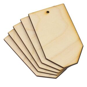 Natúr fa - Scrapbook tábla 5,5x9cm 5db/csomag 143821956 - Fa felirat & dekorációs elem