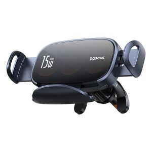 Autós hűtőrács-tartó háromtekercses indukciós töltővel - fekete 143824707 - Autós pohártartó