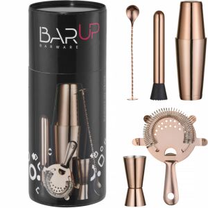 Csőben kiszerelt csaposkészlet, shaker, jigger, szűrő, iszapozó, kanál - réz