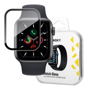 Wozinsky Wozinsky Watch Glass hybrydowe szkło do Apple Watch 6 44mm / Watch 5 44mm / Watch 4 44mm / Watch SE 44mm czarny 143827948 - Etui do inteligentnych zegarków