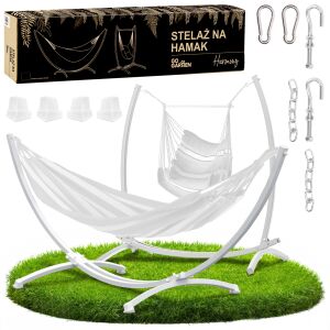 Stelaż hamaka huśtawki stojak ogrodowy metalowy dwuosobowy bujak 2w1 mocny GoGarden