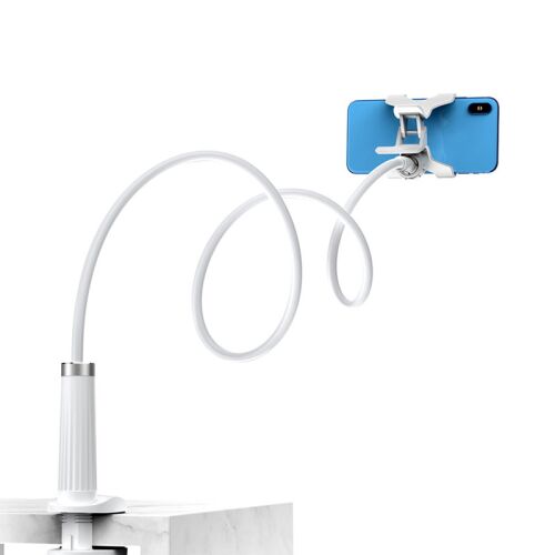 Univerzális tartóállvány telefonhoz, tablethez, háromlábú állványhoz, rugalmas karral, fehér 143831485