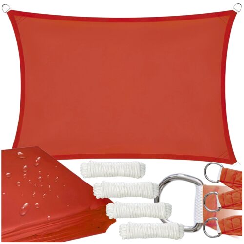Żagiel przeciwsłoneczny uv czerwony zadaszenie ochronny na taras balkon 3x2 143836598