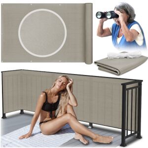 Osłona balkonowa mata na taras płot ogrodzenie siatka cieniująca szara 1×7m GoGarden