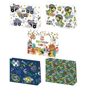 Fiús Play papír ajándéktasak, ajándékzacskó 38x29x10 cm