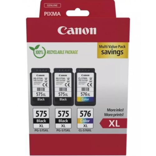 Canon PG-575XLx2 (2x15 ml) + CL-576XL (1x13 ml) + 50 lap GP501 10x15 fényes fotópapír Multipack 143849699