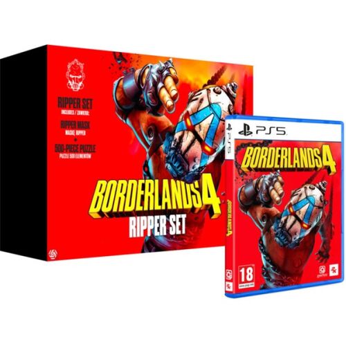 Borderlands 4 Ripper Set PlayStation 5-re. Tartalmazza a játékot, Ripper maszkot és 500 darabos puzzle-t. - Konzol játék