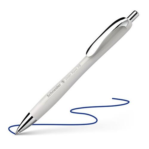 Golyóstoll, 0,7 mm, nyomógombos, SCHNEIDER "Slider Rave XB", ezüst szürke 143855263