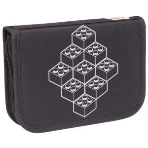 Tolltartó, klapnis, cipzáras, töltött, LEGO "Bricks", fekete-mintás 143855332 - Tolltartó