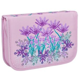 Tolltartó, klapnis, cipzáras, töltött, LEGO "Flowers", rózsaszín-mintás 143855433 - Tolltartó