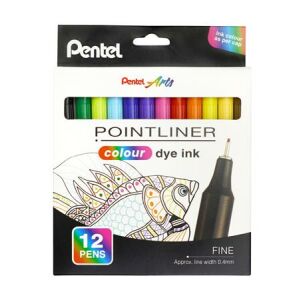 Tűfilc készlet, 0,4 mm, PENTEL "Pointliner", 12 különböző szín 143855434 - Pentel
