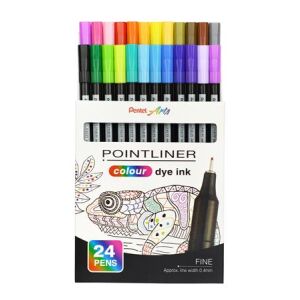 Tűfilc készlet, 0,4 mm, PENTEL "Pointliner", 24 különböző szín 143855477 - Pentel
