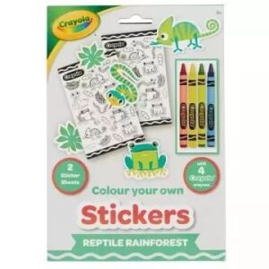 Crayola: Színezhető matricakészlet zsírkrétával - Reptile Rainforest 143855621 - Gyermek & Ifjúsági könyv