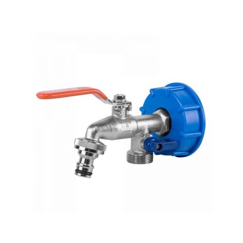 IBC tartály csatlakozó 1/2" fém csappal gyorscsatlakozóval + 3/4" km kiálással 143855898