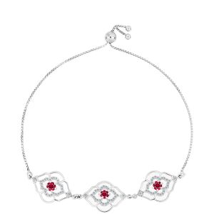 Ezüst Karkötő Madagaszkári Rubinnal és Fehér Topázzal, Y62088 143860371 - Női kiegészítő