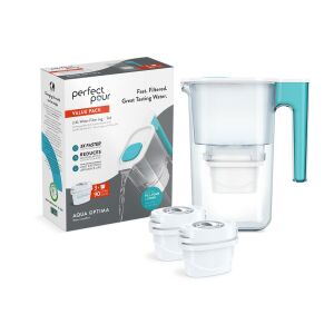Laica AQUA OPTIMA Perfect Pour 2,4-Liter-Kanne in Türkis + 3 Evolve-Filterkartuschen 143860812 - Wasserfilterkannen & Zubehör