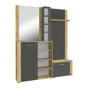 Előszobai készlet, artisan tölgy/grafit, FANDU 143862040 - Előszoba garnitúra