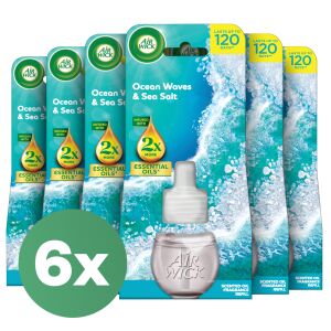 Air Wick Ocean Breeze and Sea Salt Refill for Electric Air Freshener 6x19ml