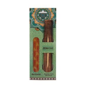 Füstölő tartóval fehér zsálya 20db/szett 143865153 - Füstölő