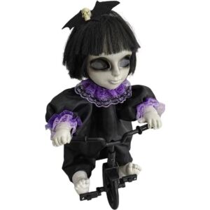 Halloween kislány biciklivel mozgó, zenélő műanyag, textil 20x20x37cm 143865165 - Halloweeni dekoráció