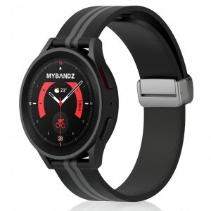 Mybandz csíkos mágneszáras órazsíj-fekete-szürke 20mm