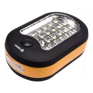 VOREL 24+3 LED elemes lámpa, mágneses, akasztós, 3×AAA, IP20, sárga-fekete 143866233 - Munkalámpa