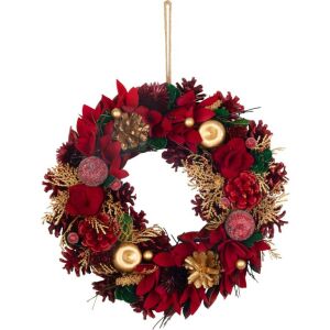 MagicHome karácsonyi koszorú, piros, arany, 30 cm 143866668 - Koszorú