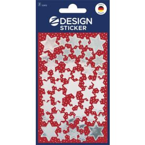 Ablakmatrica,  2 ív, 76x120 mm, AVERY ZWECKFORM, "Z-Design No.52812", ezüst csillagok 146447340 - Ablakmatrica