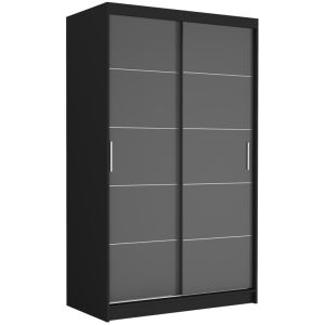 Tolóajtós gardróbszekrény VEGA IV. 120x200x60 - fekete, antracit