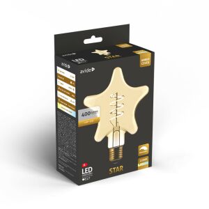 Avide LED Jumbo Filament Star Amber 4.9W E27 2200K Fényerőszabályzós 143868268 - Лампи и осветление