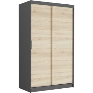 Tolóajtós gardróbszekrény VEGA III. 120x200x60 - antracit, sonoma
