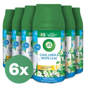Air Wick Freshmatic Cool Linen & White Lilac Refill, 6 pack. Automatic air freshener refill for home fragrance. - Air Wick Automatic Air Freshener