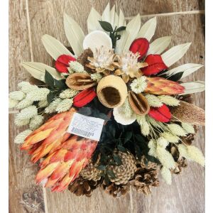 Kegyeleti koszorú toboz egzotikus szárazvirágokkal 25cm 143869332 - Szezonális dekoráció