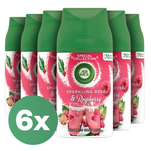Air Wick Freshmatic Sparkling Rose & Raspberry Nachfüller, 6er Pack. Automatischer Lufterfrischer Nachfüller für den Raumduft.