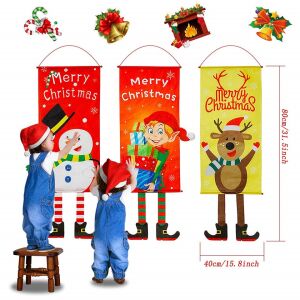 Yisscen Weihnachtsbanner, mehrfarbig, Polyester, 115 x 40 cm 143880190 - Saisonale Dekoration