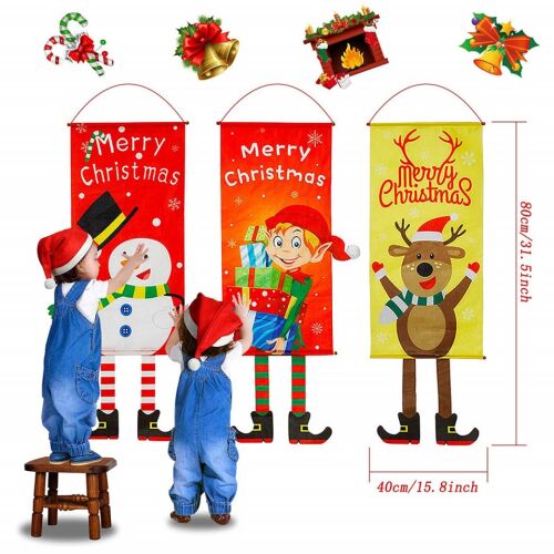 Yisscen Weihnachtsbanner, mehrfarbig, Polyester, 115 x 40 cm 143880190