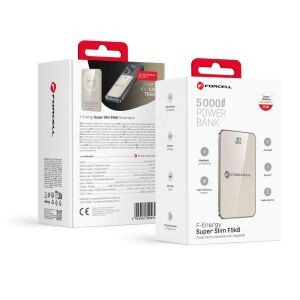 MagSafe kompatibilis külső akkumulátor Forcell F-Energy SuperSlim F5K8 QC4.0 PD3.0 15W 5000mAh Titánium Desert 143880555 - Forcell