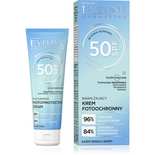 EVELINE Nawilżający Krem fotoochronny do twarzy SPF50 30ml