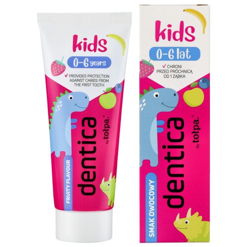 TOŁPA Dentica Kids 0-6 Gyermek fogkrém fogszuvasodás ellen gyümölcsös 50 ml 143940774