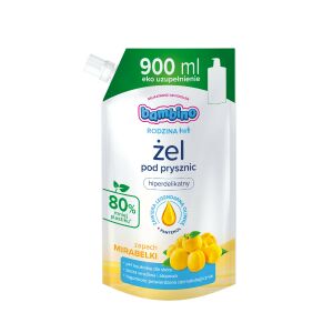 Bambino Rodzina Żel pod prysznic hiperdelikatny o zapachu mirabelki - zapas 900ml 143940948 - Tusfürdő