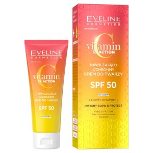 EVELINE Vitamin C 3xAction Hidratáló - Védő arckrém SPF50 nappali használatra 30ml 143940970 - Napfényvédő