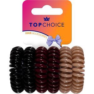 TOP CHOICE Gumki do włosów - mix kolorów (20070) 1 op. - 6 szt. 143941191 - Guma do włosów