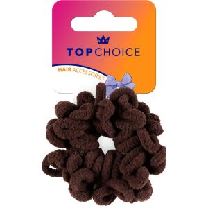 TOP CHOICE Gumka frotka do włosów - brązowa (20605) 143941392 - Guma do włosów