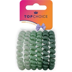 TOP CHOICE Gumki do włosów - zielone (20025) 1 op. - 6 szt. 143941634 - Guma do włosów